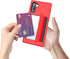 Galaxy S21 Case with Card Holder, Silicone Hybrid Protective Wallet Cover for Samsung Galaxy S21 - Black