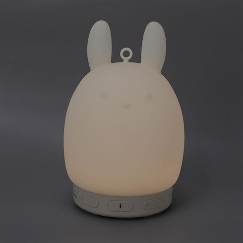 GOWENIC 31 Dimmable 3 Night Lights Bluetooth Speaker, ABS + Silicone Cute Rabbit White Noise Sound Machine & Night