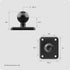 TUSITA Metal Rectangular AMPS Connection Plate, Black, with B Size 1" Ball