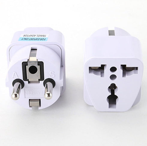 ANRANK UE3360AK 2 Packs Universal AU US UK to EU Europe Plug AC 250V Power Travel Adapter, White