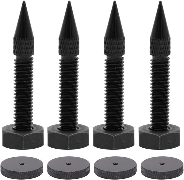 Flushbay Adjustable Speaker Isolation Spikes M6 Black - 4 Pack Floor Protectors for Subwoofer, CD, DVD, Turntable
