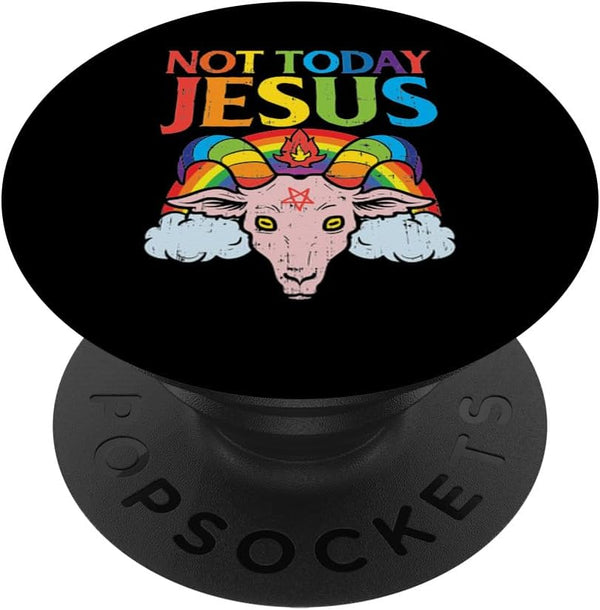 Today Not Jesus Satan Goat Satanic Rainbow Gift, PopSockets Standard PopGrip