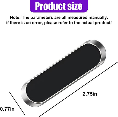 Deaelf Magnetic Phone Car Mount, Flat Stick on Car Dashboard Cell Phone Stand with Metal Plate, Universal Automobile