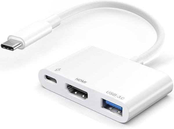 USB-C to HDMI Multiport Adapter with 4K@60Hz HDMI Output, USB 3.0 Port, USB-C Charging Port for Apple iPhone 15,