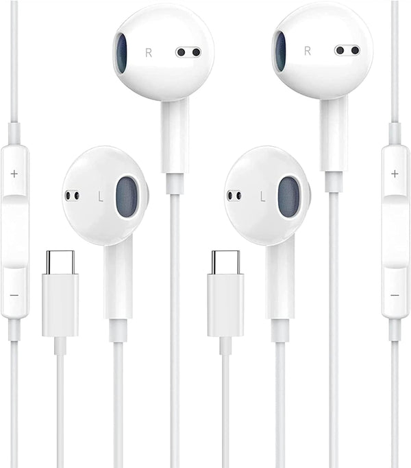Wired Earbuds 2 Pack USB C Headphone for Samsung S23 FE S22 S21 S20 A53 A54 in-Ear Type C Earphone with Microphone