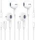Wired Earbuds 2 Pack USB C Headphone for Samsung S23 FE S22 S21 S20 A53 A54 in-Ear Type C Earphone with Microphone