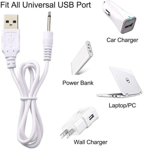 USB Adapter Cord 2.5mm Replacement DC Fast Charging Cable for Rechargeable Wand