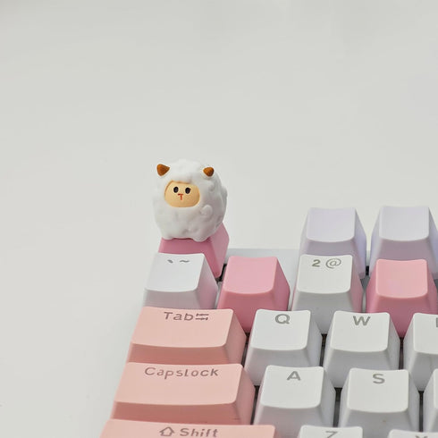 Cartoon Animal Keycaps Custom Cute ESC Keycap Replacement for MX Switches - Cartoon Sheep for Gaming Mechanical Keyboard