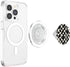 PopSockets PopGrip for MagSafe - Cute Retro Twisted Swirl Black Happy Smiling Face Checkered