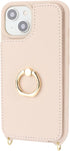 iPhone 14 Case with Card Holder for Women, Phone Case with Strap, Crossbody Lanyard, Ring Stand, Snap Clasp, Cute