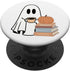 Cute Ghost Pumpkin Book Reading Halloween Bookish PopSockets Adhesive PopGrip
