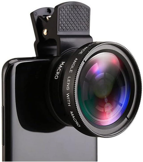 Mcoplus 2 in 1 Clip-on Lens Kit, 37mm 0.45X Super Wide Angle & Macro Lens for iPhone and Android