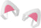 kwmobile Cat Ears for Overear Headphone (Set of 2), Fits Headbands 1" to 1.5" Diameter, White/Dark Pink