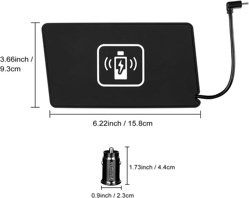 Compatible with Volkswagen Jetta Sprint 2019-2023 Wireless Charger Pad, Silicone Dual Charging Ports 15W Adapter (Black)
