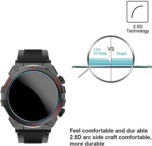 Screen Protector for S66 Smart Watch, 1.52-Inch, 9H Tempered Glass Protective Film (3PCS), Compatible with