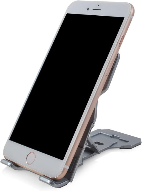 Aluminum Alloy Foldable Phone Stand, Portable Adjustable Height Cell Phone Holder Cradle Dock for Most Phones