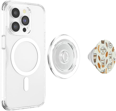 Pumpkin Spice Latte Fall Leaves Holidays Coffee Donuts PopSockets PopGrip for MagSafe