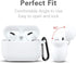 Lerobo Compatible with AirPods Pro Case,Waterproof Silicone Case for AirPods Pro Case Cover,Shockproof Full Protective Cover Compatible for Airpods Pro with Carabiner Front LED Visible,White