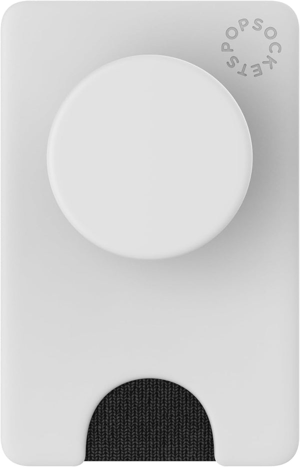 PopSockets Phone Wallet with Expanding Phone Grip, Card Holder, Solid PopWallet - White Black
