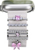 Watch Band Charms for Women - Decorative Rings Compatible with Apple Silicone Watch Bands, Metal Jewelry Accessories