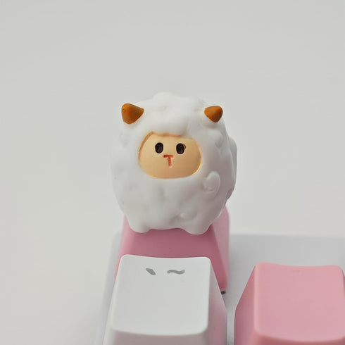 Cartoon Animal Keycaps DIY Personality Custom Cute ESC Keycap Replacement Bottom for MX Switches Custom Gaming Mechanical Keyboard (Cartoon Sheep) by Elacgap