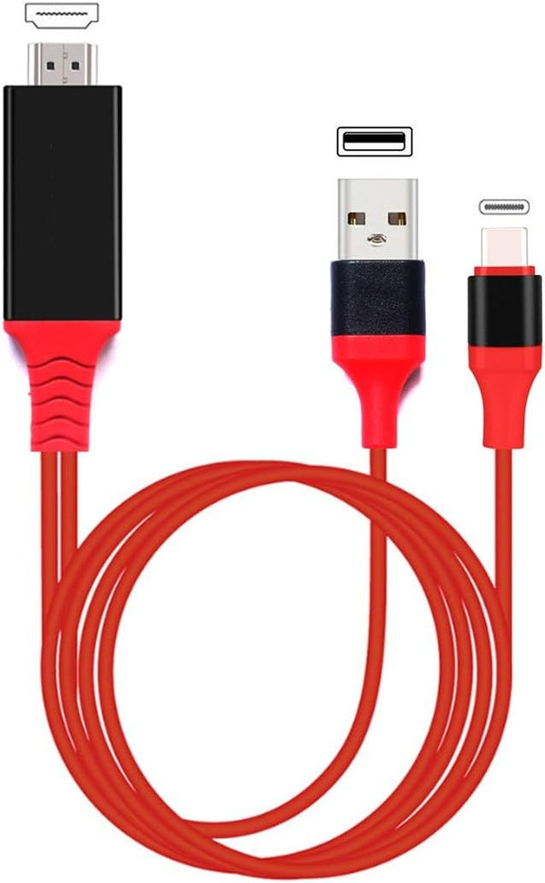 USB C to HDMI Adapter 4K 30Hz, 6.6FT Red, Compatible with MacBook 2018, iPad Pro, iMac, Galaxy S9, Surface Book Pro.