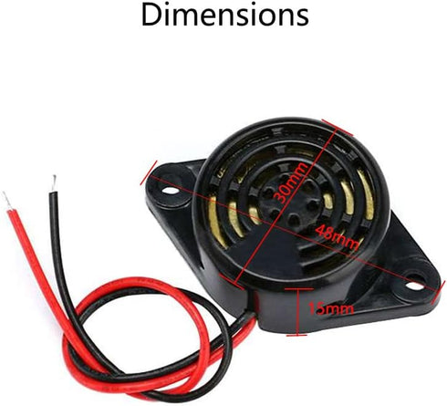 5PCS SFM-27 DC 3-24V Alarm Siren Electronic Piezo Active Buzzer, 95dB High Decibel Continuous Beep Speaker for Arduino