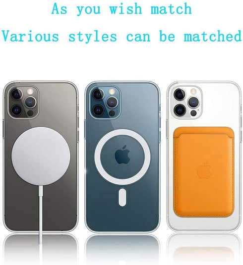 Magnetic Clear Case for iPhone 11 Pro Max, Anti-Yellow Soft Silicone TPU, Mag-Safe Wireless Charging, Crystal Clear