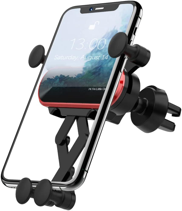 Phone Holder Mount for Car - Adjustable Durable Gravity Holder for Air Vent, Fits 4-7" Mobile Phones, Red