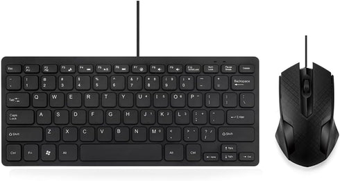 MCSaite Wired Mini Keyboard and Mouse Combo - USB 60% Keyboard with Keyboard Cover for Windows, PC, Laptop