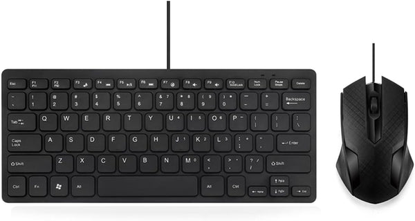 MCSaite Wired Mini Keyboard and Mouse Combo - USB 60% Keyboard with Keyboard Cover for Windows, PC, Laptop
