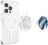 Trendy Blue and White Designs Elegant Blue and White MarbleLike Marble-Effect Blue PopSockets PopGrip for MagSafe