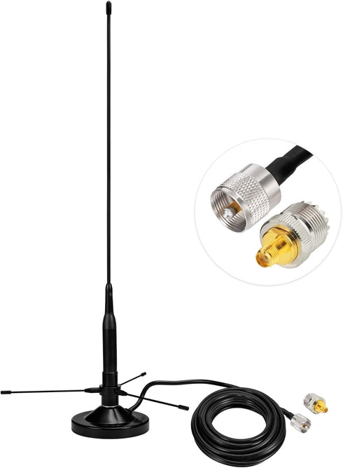 BINGFU Vehicle Mobile Ham Radio Antenna with Ground Planes Dual Band VHF UHF