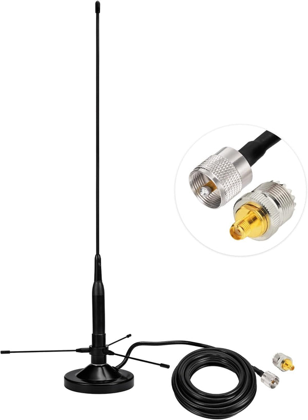 BINGFU Vehicle Mobile Ham Radio Antenna with Ground Planes Dual Band VHF UHF