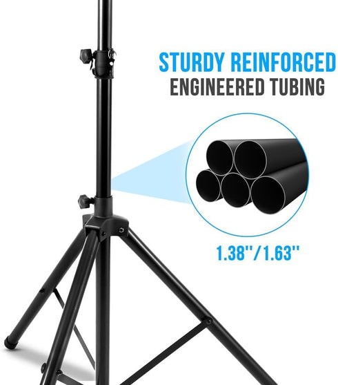 Pyle Universal Speaker Tripod Stand Mount, Height Adjustable Up to 70 Inches, Perfect for Home or Studio