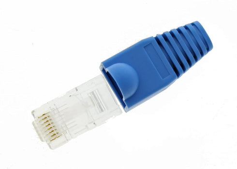 IDEAL Industries, Inc. 85-380 RJ-45 Snagless Strain Boots, Blue, 25 Boots for CAT5e, CAT6 Cables, 5.5mm