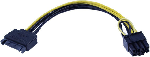 zdyCGTime 15-Pin SATA Male to 8 Pin (6+2 Pin) PCI-Express Female Video Card Power Adapter Cable(20CM/8inch) by zdyCGTime