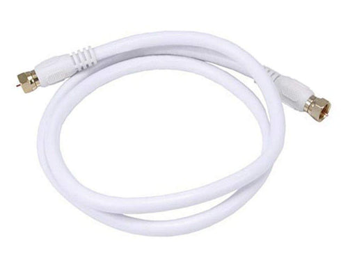 Monoprice 104057 RG6 Quad Shield CL2 Coaxial Cable, 3ft, White, with F Type Connector