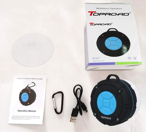 Portable Shower Speaker, IPX7 Waterproof Wireless Outdoor Speaker with HD Sound, Built-in Mic, Hands-Free Speakerphone