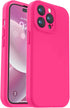 Designed for iPhone 14 Pro Max Case, Premium Silicone Shockproof Phone Case with Camera Protection, Hot Pink, 6.7"