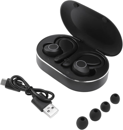 Q23 PRO Bluetooth 5.1 Sport Waterproof Earbuds with Charging Case, Stereo Noise Cancelling Earhooks Headset with