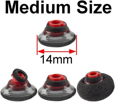 Voyager 5200 Eartips Set, Comfortable Replacement Ear Tips Kits Earpads Foam Earbuds Ear Gels Compatible with Plantronics Voyager 5200 5210 5220 Legend Headset Medium M Gray 4 Pcs