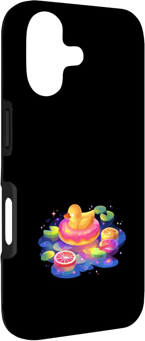 Whimsical Rubber Duck Fantasy Pond Citrus 17 Rubber Duck Pond with Citrus and Lily Pads Case for iPhone