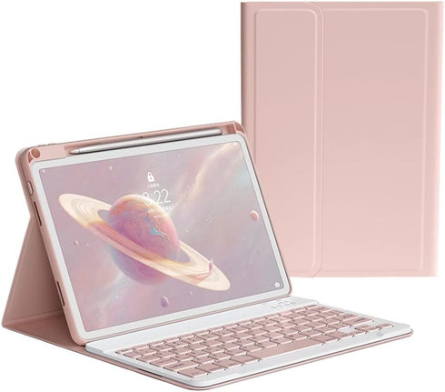 Keyboard Case Compatible with iPad 10th Generation 2022, Removable Bluetooth Wireless Keyboard Folio Case, Pink