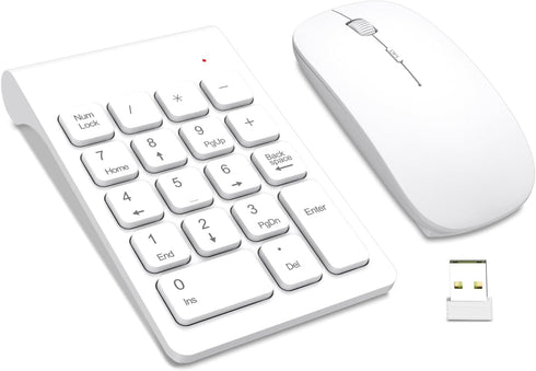 TRELC Wireless Numeric Keypad, Mini 2.4G 18 Keys Number Pad, Portable Silent Financial