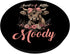 Highland Cow Just A Little Moody Flower Funny Farm PopSockets Standard PopGrip