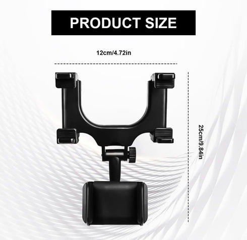 PACLVIO 270 11 12 13 14 Rear View Mirror Phone Holder Mount, Car Phone Bracket/Stand with Swivel and Adjustable Clips