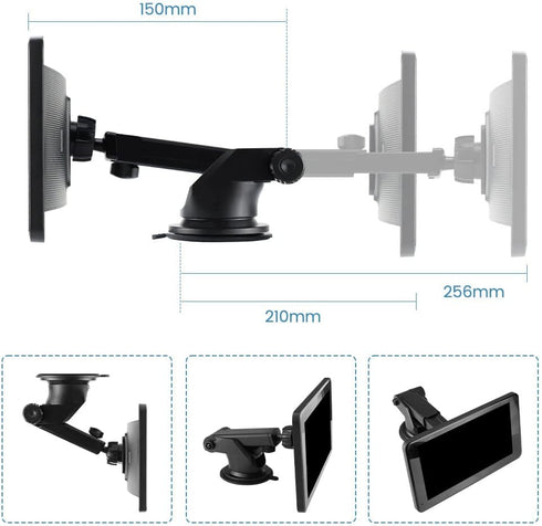 Flexible Suction Cup Bracket with Sticker for 7Inch 9Inch 10Inch Carplay Display, Compatible T86 Wireless Carplay