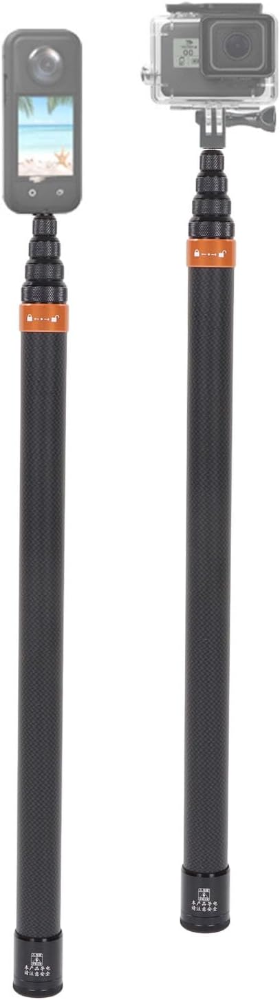Yunseity 9.8ft 9 X3 2 X2 Action Camera Selfie Stick, Extendable Selfie Stick, Sections Aluminum Alloy Camera Selfie