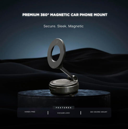 Generic 360 Magnetic Car Phone Mount Rotating Vacuum Suction Cup for iPhone & Android